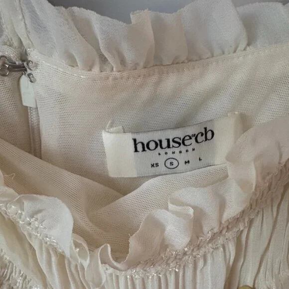 House of CB Ivory Sequin Pleat Maxi glamorous, sparkle sequin Dress "Solana" - Picture 6 of 6